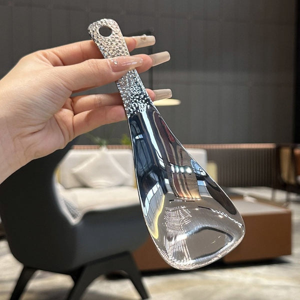 Hammered Stainless Steel Rice Scoop Spoon for Home Kitchen & Restaurant Serving