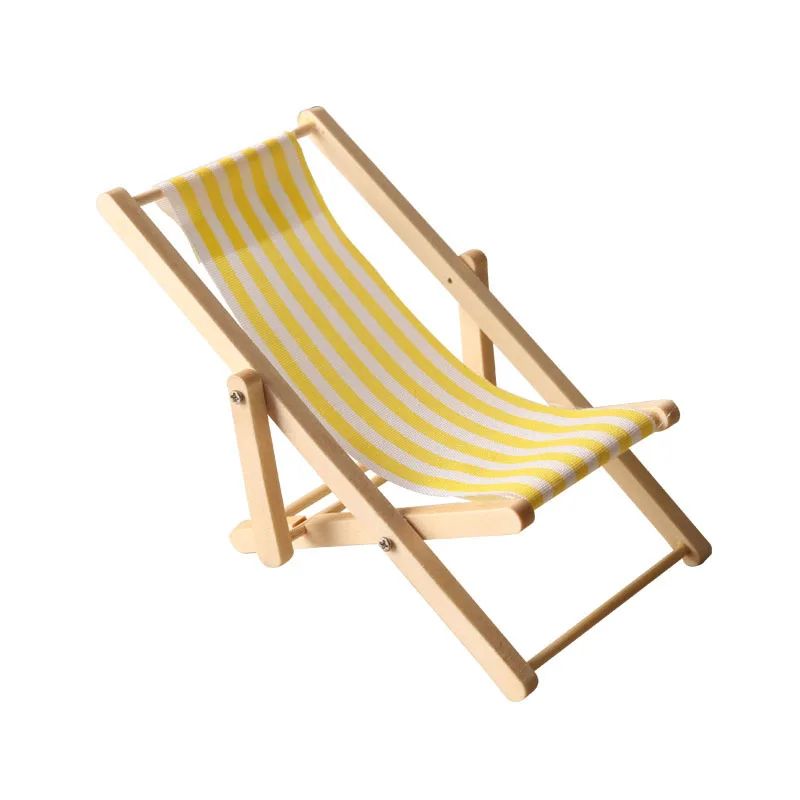 Mini Wooden Beach Chair Dollhouse Furniture