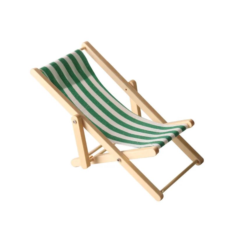 Mini Wooden Beach Chair Dollhouse Furniture