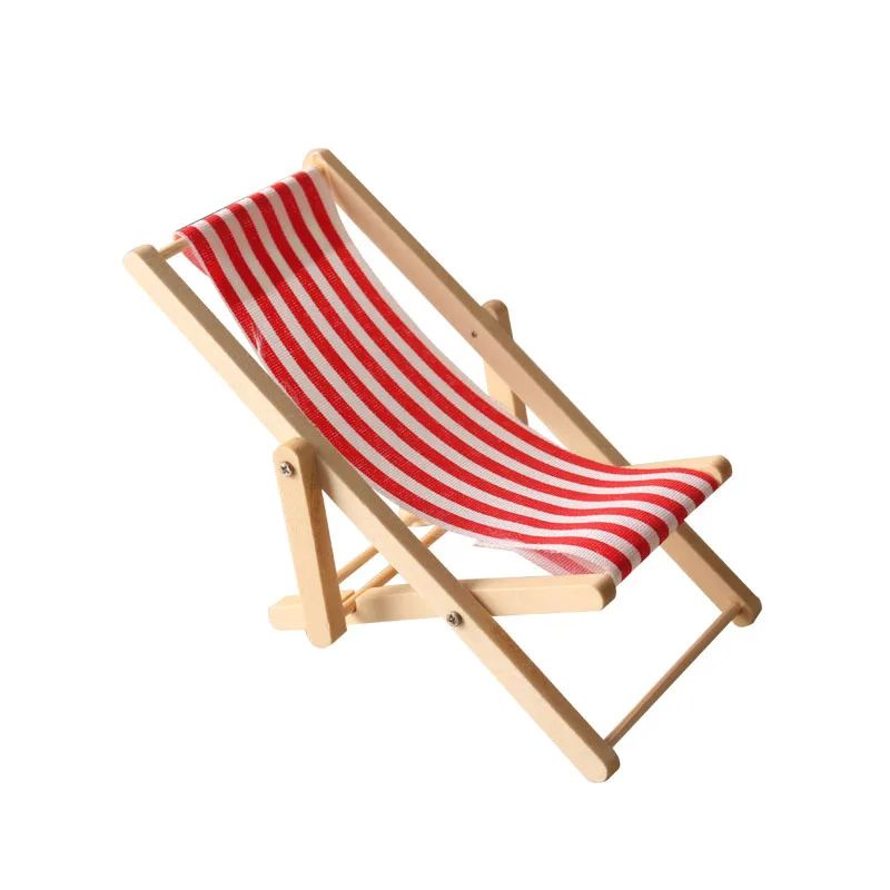 Mini Wooden Beach Chair Dollhouse Furniture
