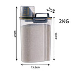 Plastic Dog and Cat Food Storage Container with Measuring Cup - Moisture-Proof, Sealed Pail for Pet Supplies