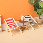 Mini Wooden Beach Chair Dollhouse Furniture