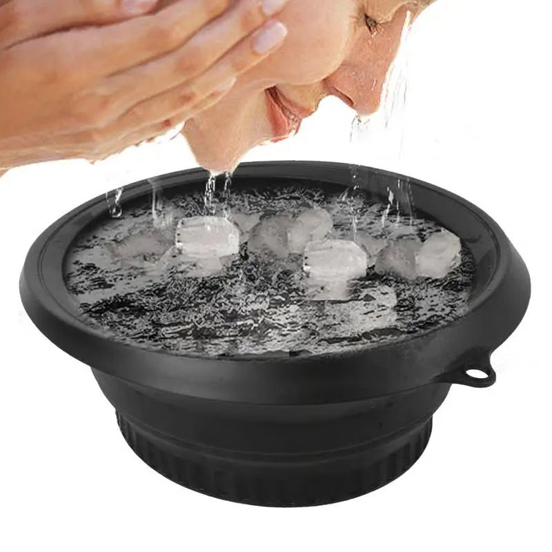 Foldable Silicone Face Ice Bath Bowl – Portable Facial Ice Plunge Basin for Skin Care & Puffiness Relief