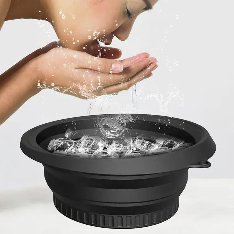 Foldable Silicone Face Ice Bath Bowl – Portable Facial Ice Plunge Basin for Skin Care & Puffiness Relief