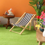 Mini Wooden Beach Chair Dollhouse Furniture