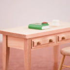 Miniature Dollhouse Study Desk with Books – Realistic Tiny Furniture Decor