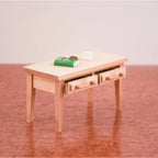 Miniature Dollhouse Study Desk with Books – Realistic Tiny Furniture Decor