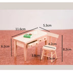 Miniature Dollhouse Study Desk with Books – Realistic Tiny Furniture Decor