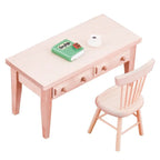 Miniature Dollhouse Study Desk with Books – Realistic Tiny Furniture Decor
